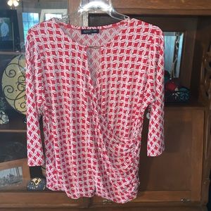 2X Jones of New York keyhole 3/4 sleeve top